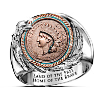 The Eternal Spirit Of America Indian Head Penny Ring