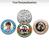 1 Oz. 99.9&#37; Silver Coin Personalized With Photo And Text