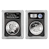 The Shield Earring Morgan 1 Oz. 99.9&#37; Silver Proof Coin