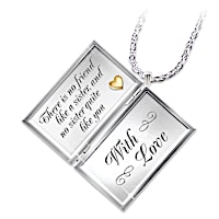 "Dear Sister" Diamond Locket Necklace For Sisters