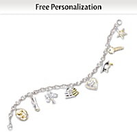 Personalized Crystal Graduation Charm Bracelet