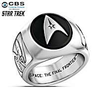 STAR TREK Collector's Onyx And Diamond Ring