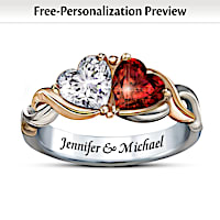 "Two Hearts, One Love" Personalized Ring