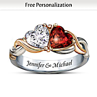 "Two Hearts, One Love" Personalized Ring