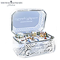Thomas Kinkade Holiday Reflections Crystal Music Box