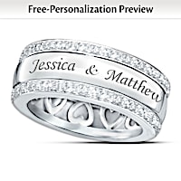 "Forever Love" 12-Diamond Spinning Band Personalized Ring