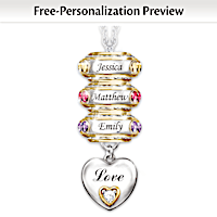 Birthstone Forever In A Mother's Heart Personalized Necklace