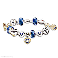 Indianapolis Colts Charm Bracelet With Crystals