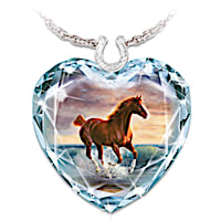 Chuck DeHaan Crystal Horse Art Crystal Pendant