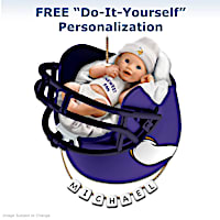 Personalized "Vikings Fan" Baby's First Christmas Ornament