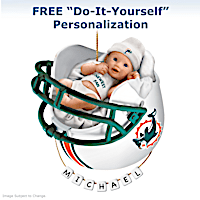 Personalized "Dolphins Fan" Baby's First Christmas Ornament