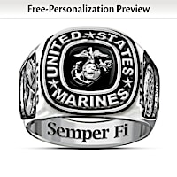 USMC Semper Fi Personalized Ring