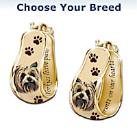 Engraved Dog Art Cuff Earrings: Choose Your Breed