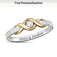 Infinite Love 10K Gold Personalized Solitaire Diamond Ring