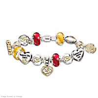 Kansas City Chiefs Charm Bracelet With Crystals