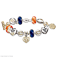 Chicago Bears Charm Bracelet With Crystals