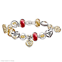 San Francisco 49ers Charm Bracelet With Crystals