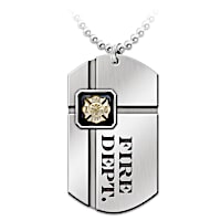 "For My Firefighter" Pendant Necklace With Sentiment Card