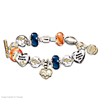 Denver Broncos Charm Bracelet With Crystals