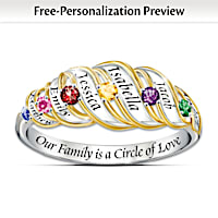 Our Family Is A Circle Of Love Personalized Ring