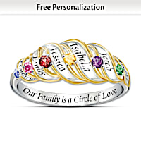 Our Family Is A Circle Of Love Personalized Ring