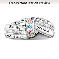 Birthstone A Mother's Embrace Personalized Ring