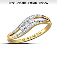 "Enchantment" Personalized 10K Gold And Diamond Ring