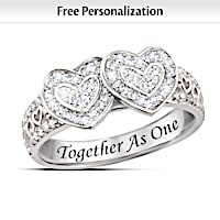 70 Genuine White Topaz Together As One Personalized Ring
