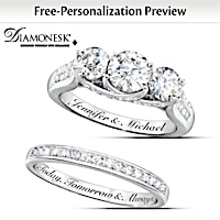Diamonesk Personalized Bridal Ring Set