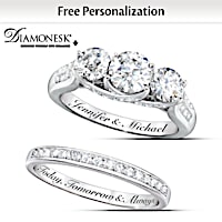 Diamonesk Personalized Bridal Ring Set