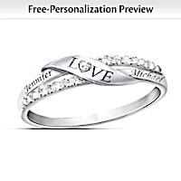 Romantic Personalized 11-Diamond Engraved Ring