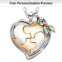 "My Hero" Autism Awareness Personalized Pendant Necklace