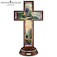 Thomas Kinkade Illuminated Stained Glass-Style "Hope Cross"