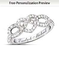 Personalized Lover's Knot Ring With 12 Diamonds