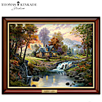 Thomas Kinkade "Mountain Retreat" Illuminated Canvas Print