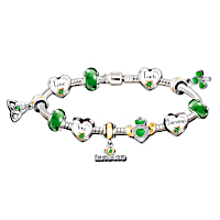 Irish Blessings Claddagh Charm Bracelet With Crystals