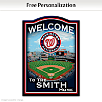 Nationals Wooden Welcome Sign Personalized With Name