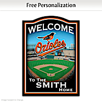 Orioles Wooden Welcome Sign Personalized With Name