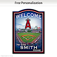 Angels Wooden Welcome Sign Personalized With Name
