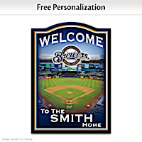 Brewers Wooden Welcome Sign Personalized With Name