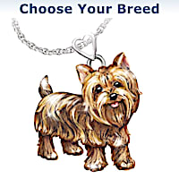 Diamond Dog Pendant Necklace With Movable Legs And Tail
