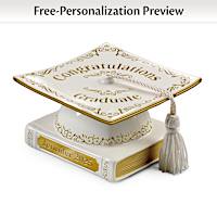 Personalized Graduation Cap-Shaped Porcelain Music Box