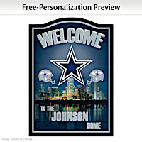 Dallas Cowboys Wooden Welcome Sign Personalized With Name