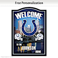 Colts Wooden Welcome Sign Personalized With Name