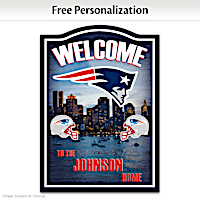 Patriots Wooden Welcome Sign Personalized With Name