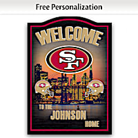 49ers Wooden Welcome Sign Personalized With Name