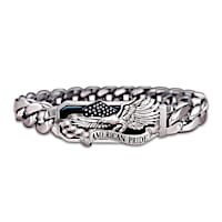 "American Pride" Black Ion-Plated Sculpted Men's Bracelet