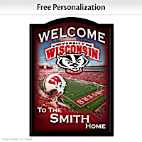 Wisconsin Badgers Personalized Welcome Sign