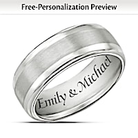 Personalized Wedding Band-Style Tungsten Men's Ring