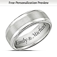 Personalized Wedding Band-Style Tungsten Men's Ring